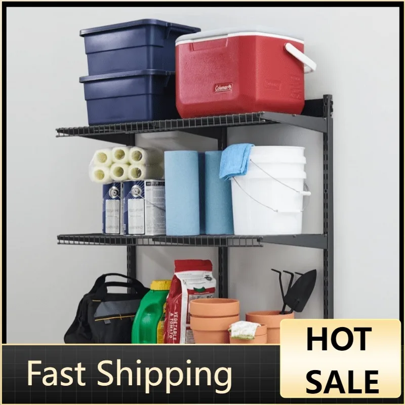 

Rubbermaid Fast Track Garage Storage All-in-One Rail Shelving Kit, 36",Gadgets for Home