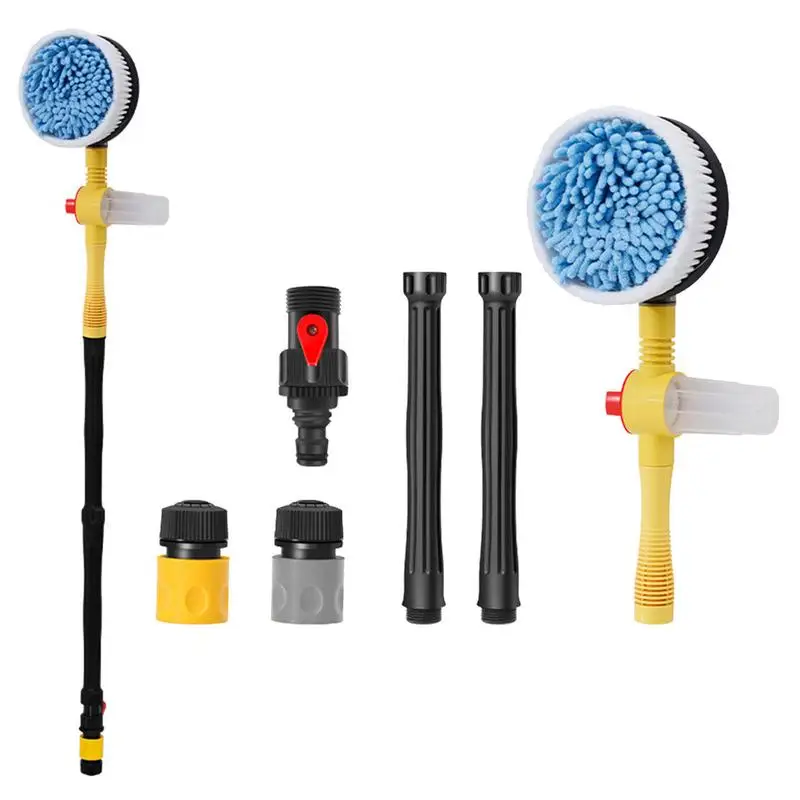 

Multifunctional Car Cleaning Brush Tool Microfiber Wash Retractable Long Handle Water Flow Detector Foam Bottle Cleaning