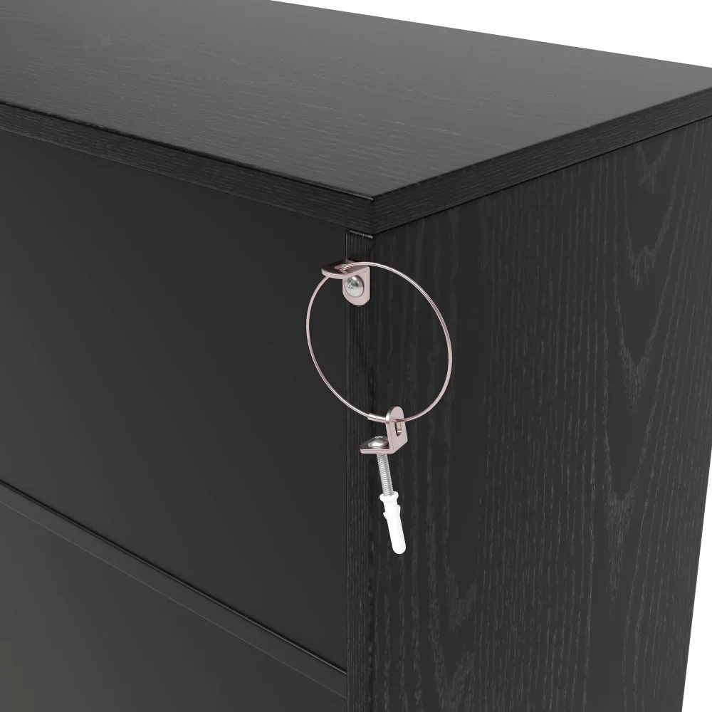 Sideboard mit eleganter Textur, Kleiderschrank mit vier Türen, goldfarbenen gebürsteten Griffen und hochglänzenden Tischbeinen, Weiß, 160 x 40 x 82 cm – Detail 29