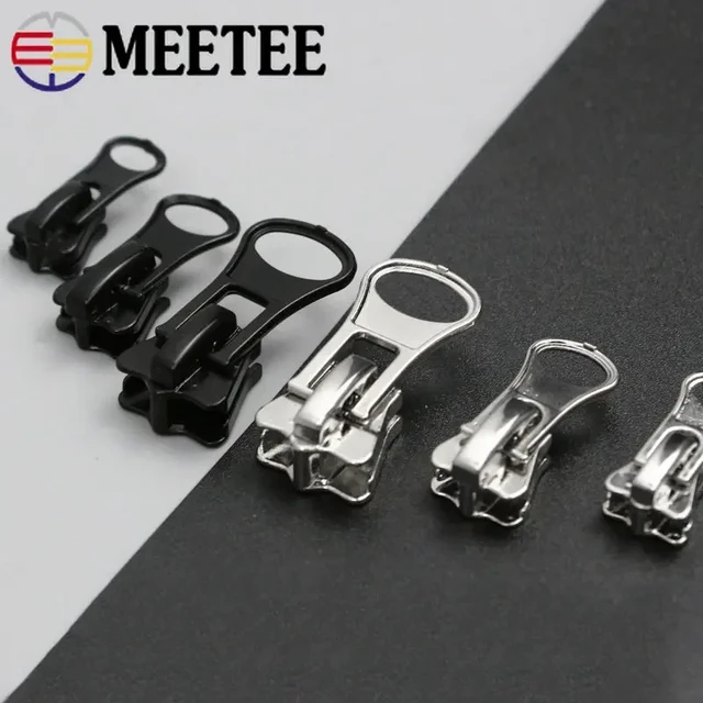Meetee 10/20Pcs 3# 5# Waterproof Zipper Sliders Reverse Installation for  Invisible Nylon Zip Puller Head Bag Zippers Limiter - AliExpress