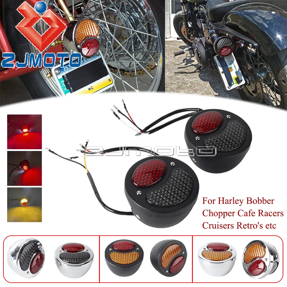 

Retro Motorcycle Taillight LED Turn Signal Light Tail Brake Running Blinker Lamp For Harley Chopper Cafe Racer Bobber Cruisers