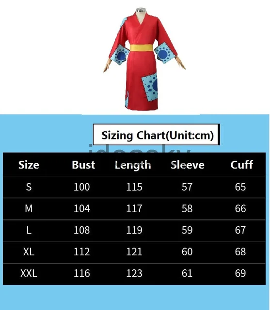Red Wano Shirt Suit para homens Mulheres e Crianças, Luffy Cosplay