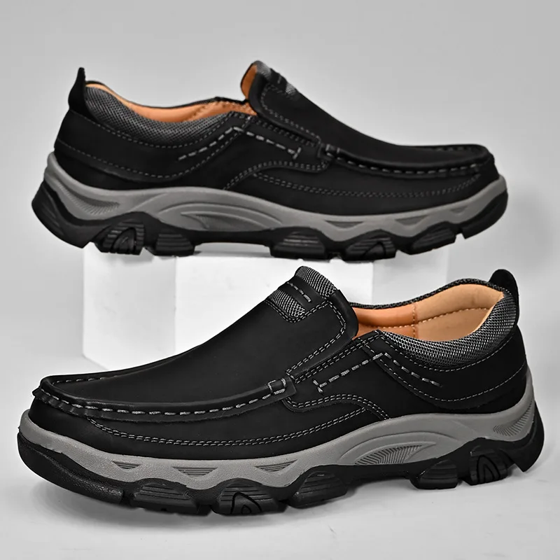 2024New Slip-on Leather Casual Shoes Stylish Loafers Men 2