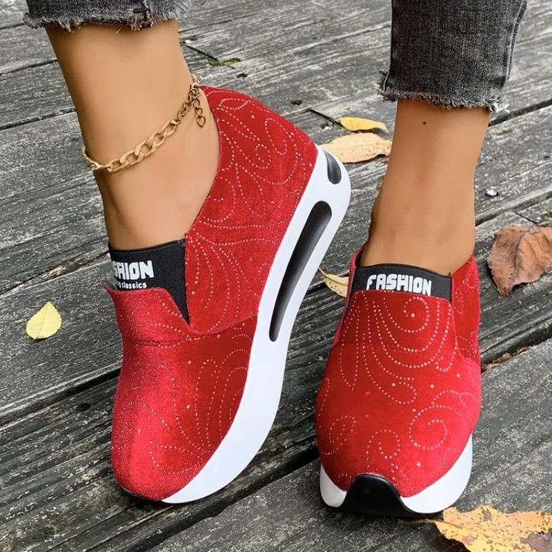 New Women's Sneakers  Womens Vulcanized Shoes PU Leather Waterproof Platform Women Shoes Slip-on Loafers - 4