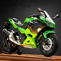 1:12 Kawasaki Ninja 400 Alloy Sports Motorcycle Model Diecast Street Race Motorcycle Model Simulation Sound and Light Kids Gifts 1