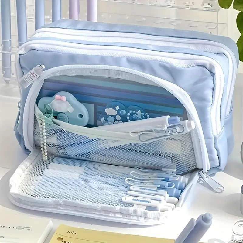 Astuccio Grande Capacità Kawaii, Borsa Portapenne Carina, Organizer Multifunzionale per Cancelleria, Astuccio per il Ritorno a Scuola, Regalo per Studenti - immagine 2