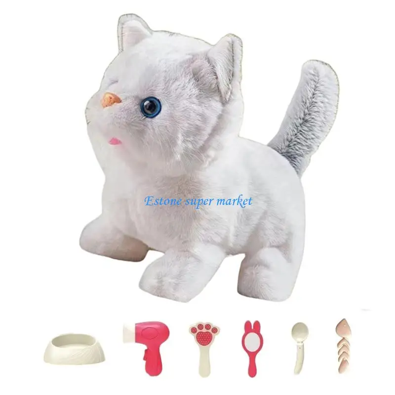 090B 모션 활성화 어린이 역할극 장난감을 갖춘 교육용 봉제 인형 로봇 애완 동물 장난감