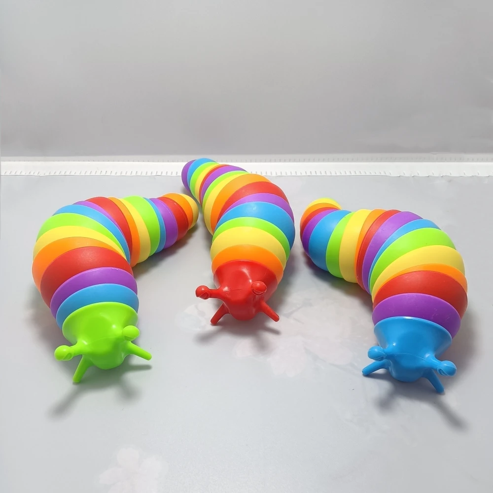 

18cm Fidget Slug Decompression Toy Cute Caterpillar Shape Decompressor Office Table Toy Sensory Toy for Children and Adults