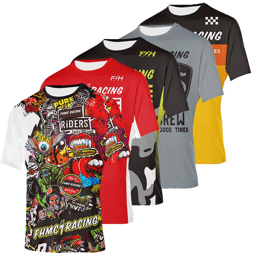 MOTO Shirt Mountain MTB Short sleeve Shirt mx Motorcycle Downhill off-road Motocross Sportwear t shirt bike cycling jersey bike cycling clothes
