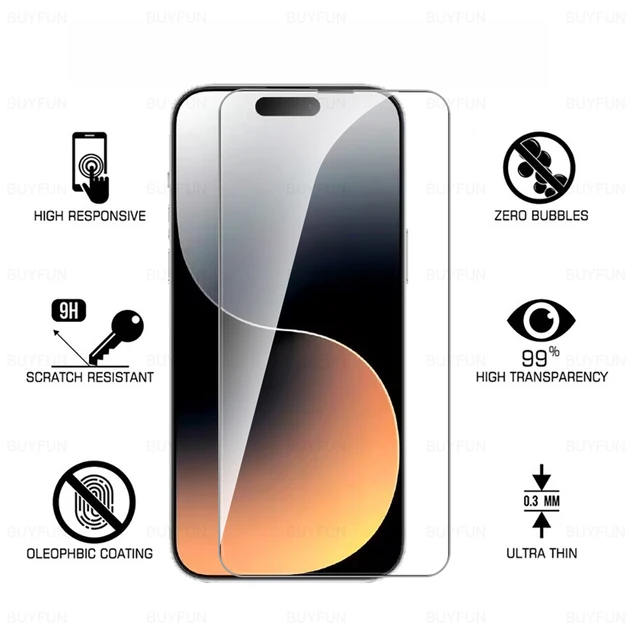 Protector pantalla móvil - iPhone 15 Pro KSIX, Apple, iPhone 15 Pro, Vidrio  templado