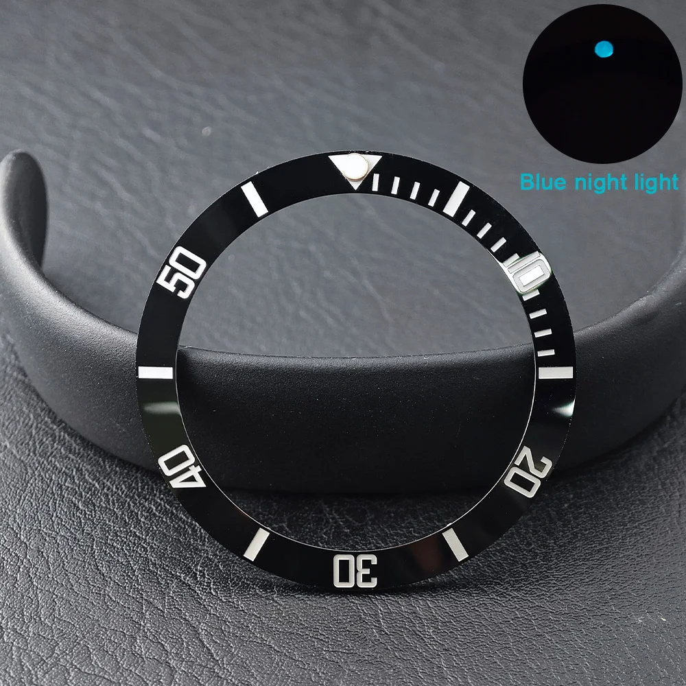 Men's Watch Replacement Bezel Insert with Tilted Ceramic and Carbon Fiber Texture