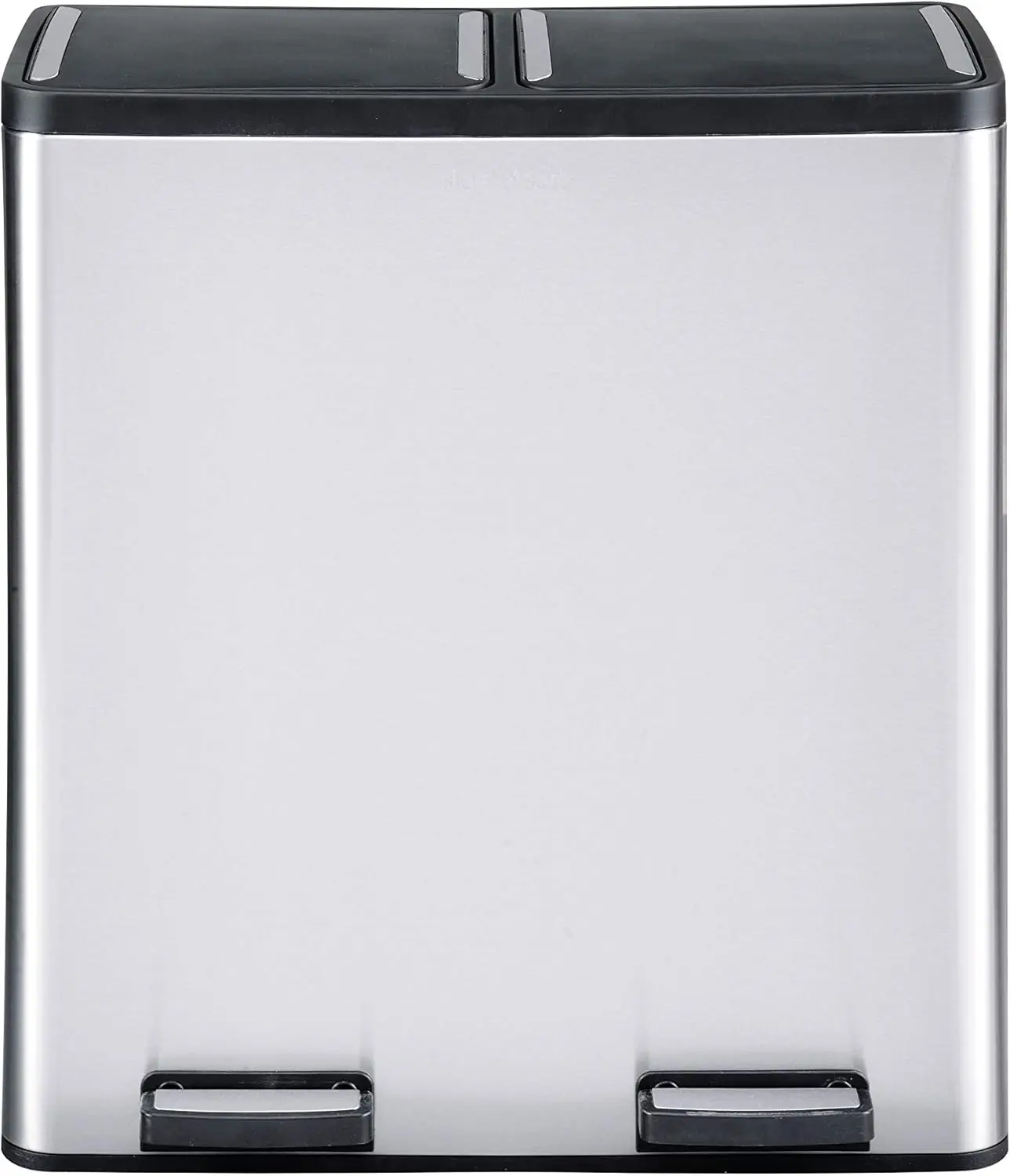 18.5 Gallon Extra Large Capacity, Soft-Step, Dual Trash and Recycling Bin with Removable Inner Bins, Silver