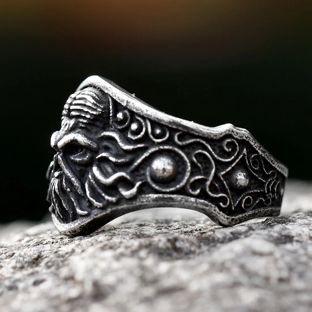 Retro Great Cthulhu Worship Ring for Man Woman Punk Mysterious Octopus Sea Monster
