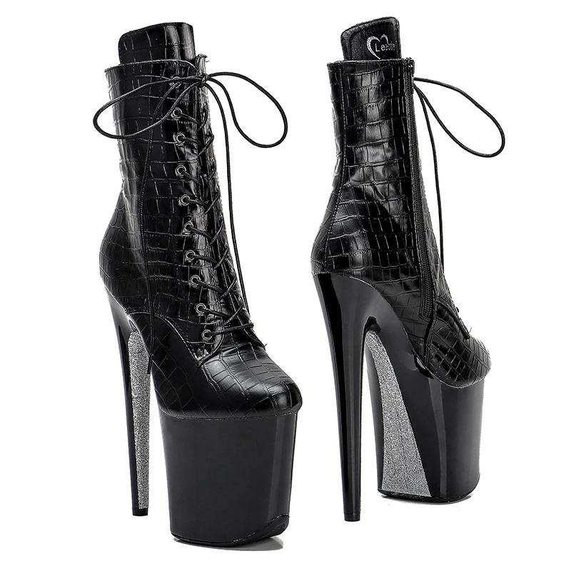 Leecabe 20CM/8inches Pole dancing shoes High Heel platform Boots closed toe Pole Dance boots