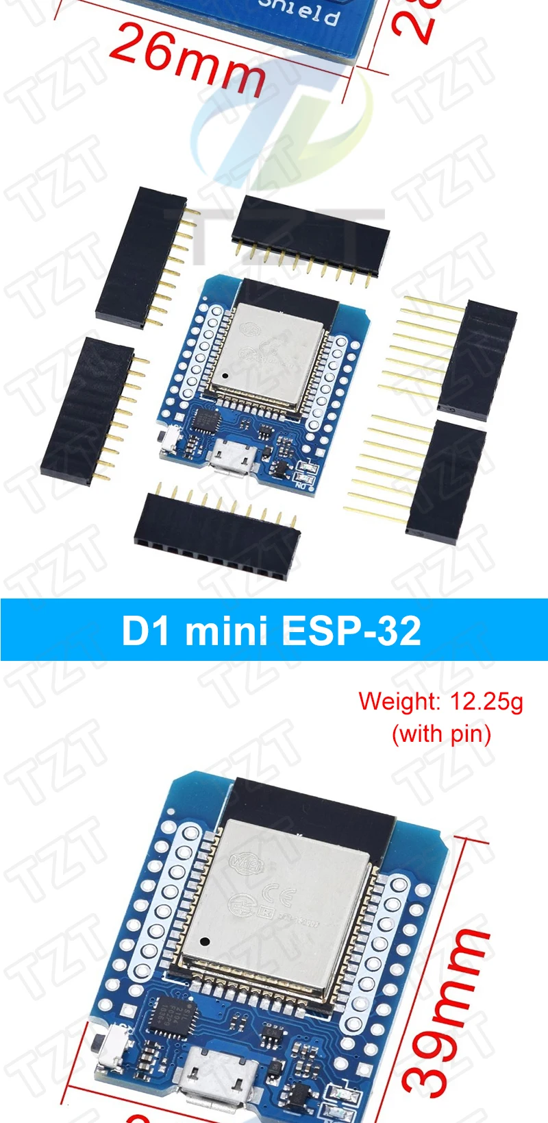 Esp8266 D1 Mini Pro Wifi Nodemcu Datenlogger Schild Ds1307 Batterie 0,66 Oled Dc Power Summer V1.0,0 Dual Basis Für Wemos Diy Kit – Detail 7