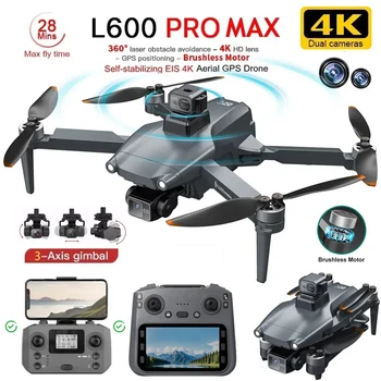 Nuovo L600 Pro MAX 4K Drone professionale con telecamera HD 8K Gimbal a 3 assi GPS Dron Evitamento ostacoli 5G WIFI FPV RC Quadcopter Toy