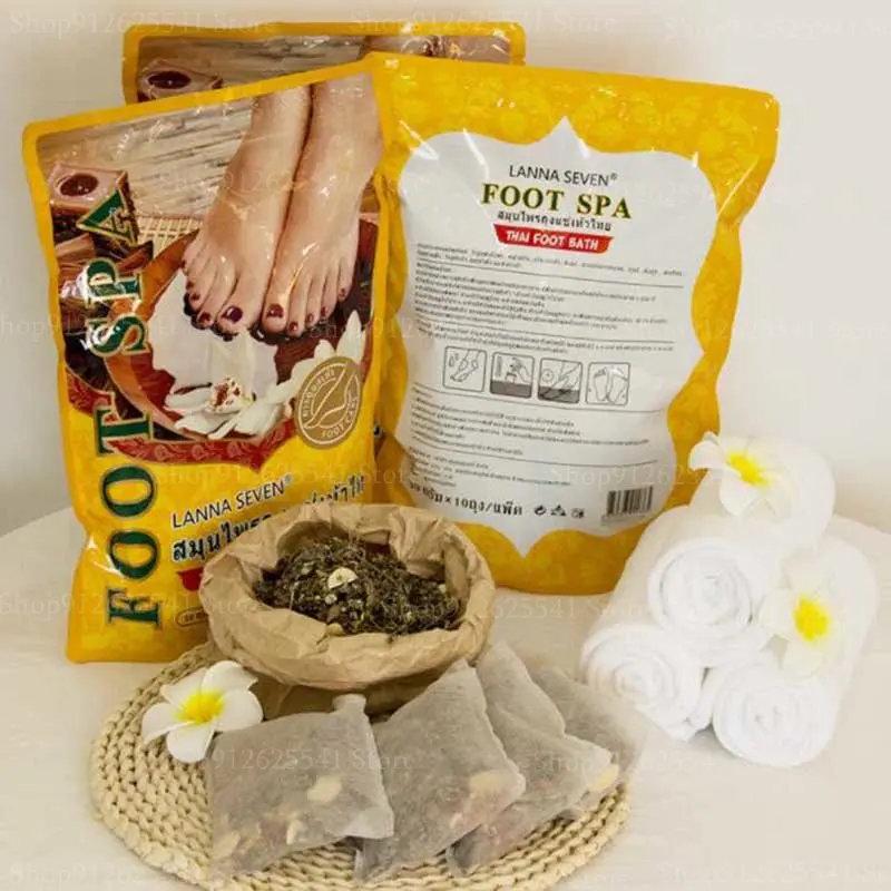 30g*10Pcs/bag Thailand Foot Bath Herbal Slimming Foot Cleansing Soak Oil Dehumidification Detox Relieve Fatigue Foot Care