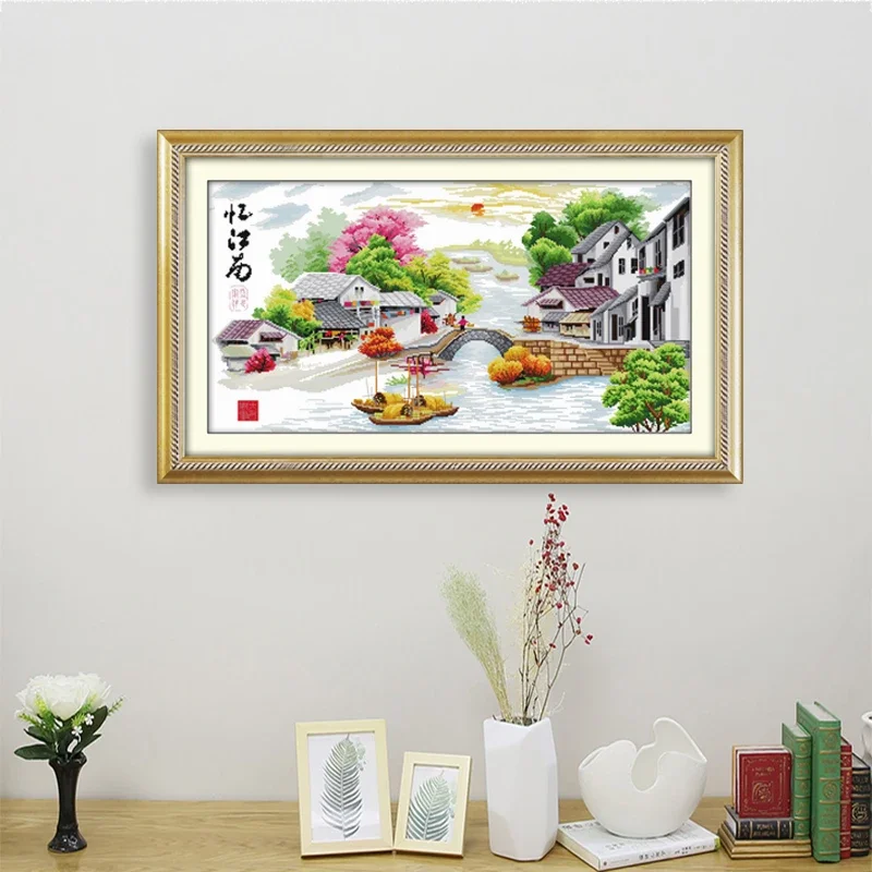 Joy Sunday DIY Kreuzstichset Stickerei Handwerk Handarbeit Set 11CT 14CT bedruckte Leinwand Kreuzstichmuster Heimdekoration
