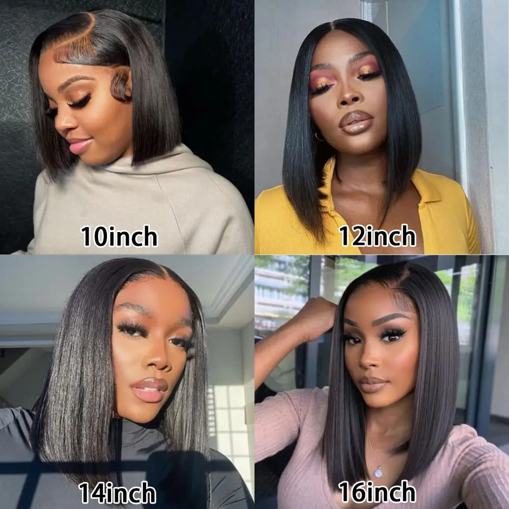 Short Bob Wig Human Hair 220% 13x4 Lace Front Wigs Human Hair Brazilian Straight Bob Wig for Black Women Pre Plucked human hair wig