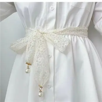 أحزمة خصر دانتيل مزخرفة للنساء ، حزام سلسلة ، قلادة لؤلؤ ، إكسسوارات ملابس أنيقة ، فستان رائج 3