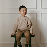 Baby Sweater For Boy & Girls Autumn Winter Cotton Knitted Kids Sweatersuit Casual Chunky Cable Knit Baby Tops 4