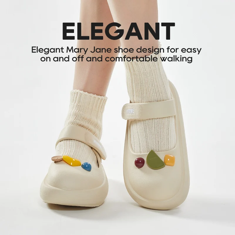 Women Sandals Garden Shoes Soft Sole Slippers DIY Platform Thick Sole Summer Mary Jane Hook & Loop