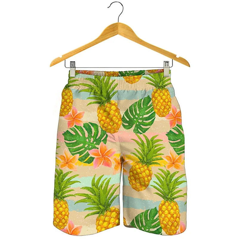 

Summer Pineapple Graphic Beach Shorts For Men 3D Printed Fruits Short Pants Streetwear Kids Surf Board Shorts Swimming Trunks