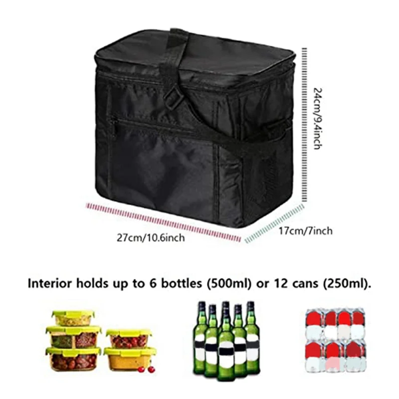 Aluminum Foil Oxford Cloth Ice Bag Cold Insulation Bag Picnic Insulation Takeaway Delivery 10L