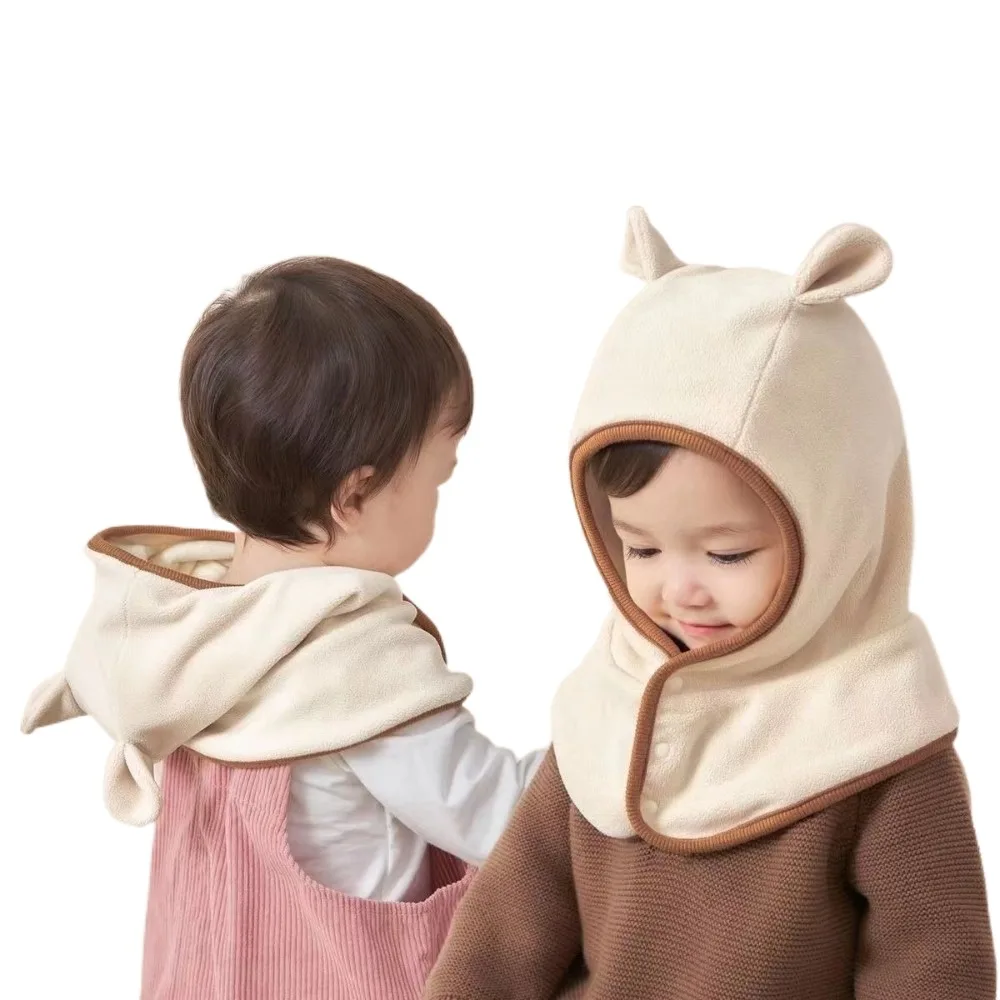 Polar Fleece Newborn Baby Hat Scarf Set Coldproof Windproof Beanie