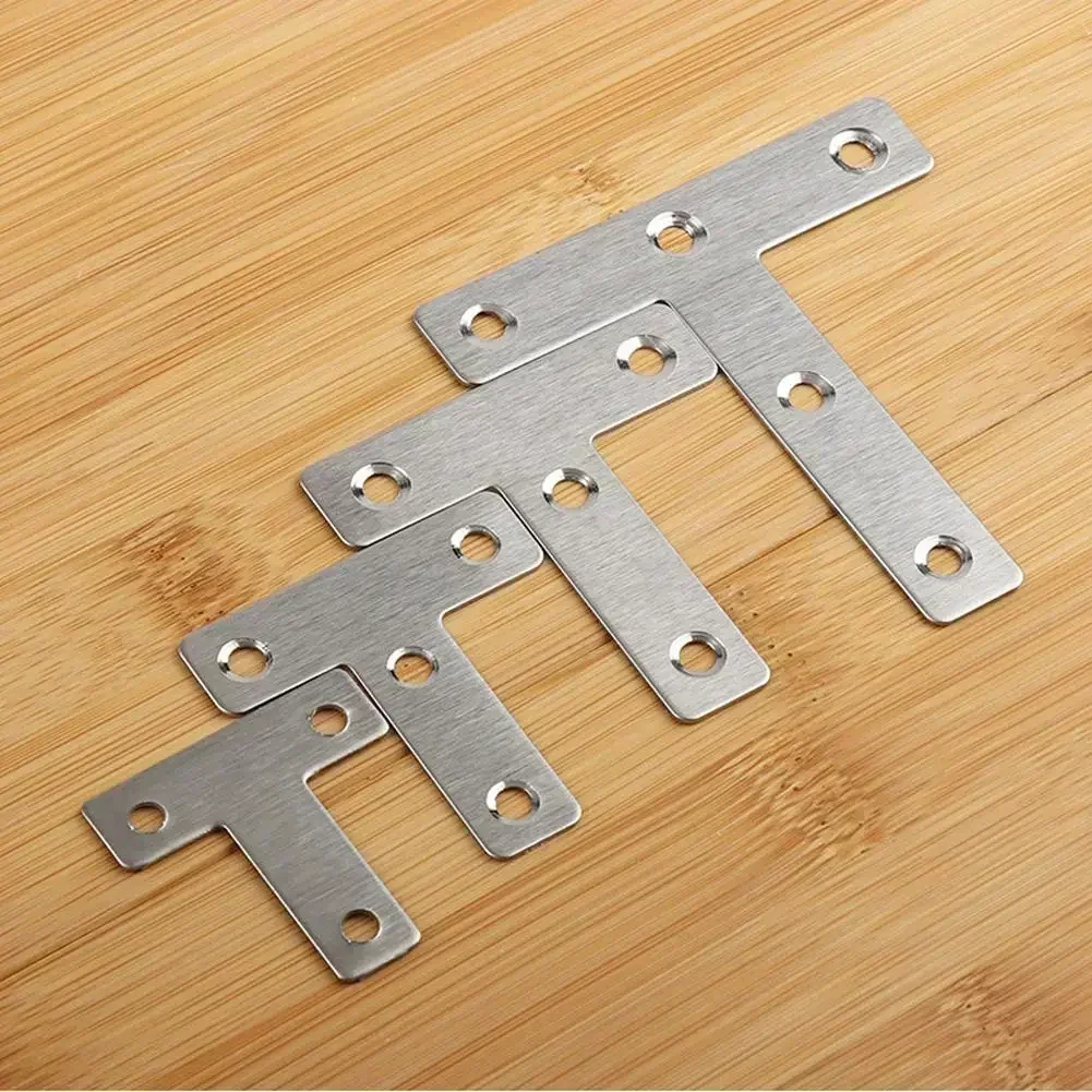 Stainless Steel T Shaped Corner Brackets Furniture Angle Fastener Connecting Piece