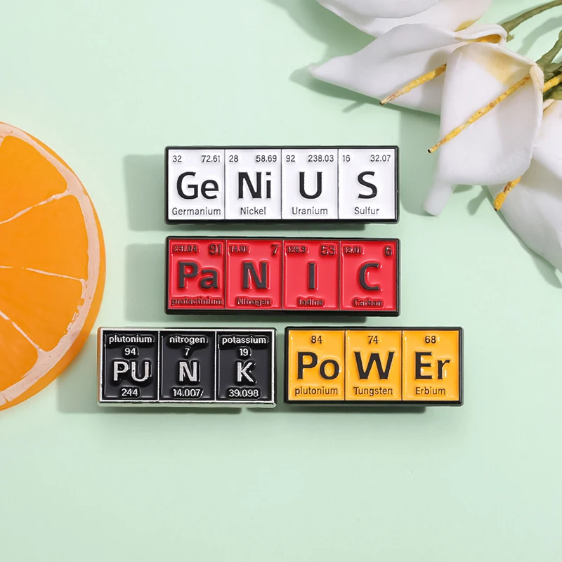 Chemical Science Element Enamel Pin Brooch Metal Badge Lapel Backpack Custom Hat Accessories Students Jewelry Gift Friends