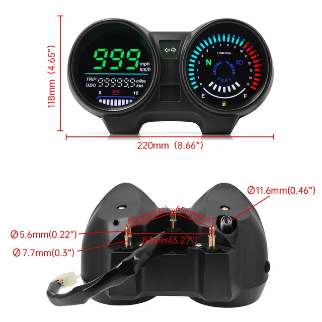 Tablero Digital electrónico LED para motocicleta, medidor de RPM, velocímetro  para Brasil, TITAN 150, compatible con Honda CG150 Fan150 2010 - AliExpress