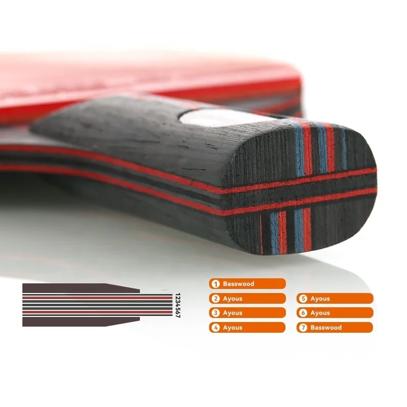 1 Pcs 6 Star Table Tennis Racket Carbon Offensive Lightweight Ping Pong Racket Paddle Bat with Sticky Rubber