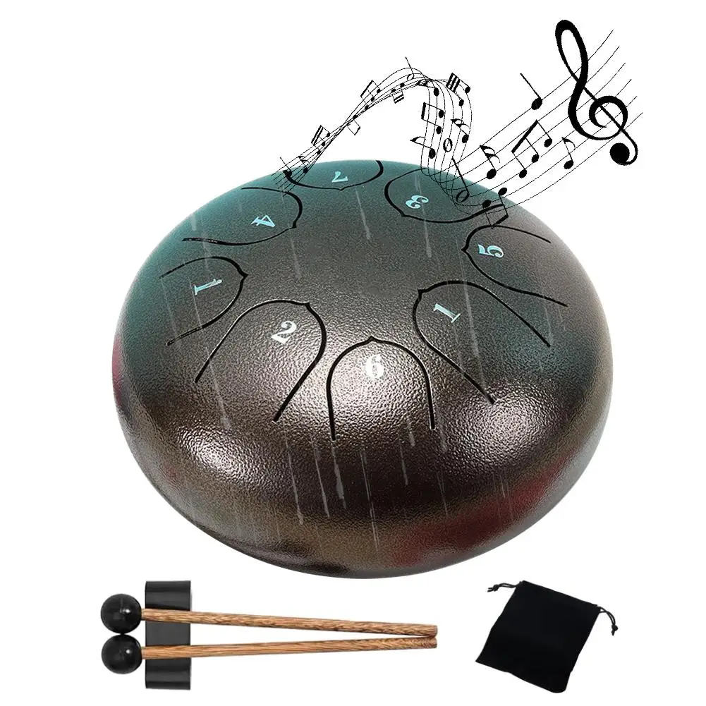 6inch 8 Tone Steel Tongue Drum Outdoor Rain Drum For Water Hand Drums With Storage Bag Music Education Yoga Meditation Gift U1i5