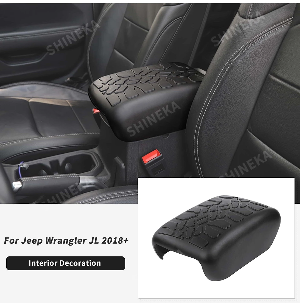 SHINEKA Auto Mittelkonsole Armlehne Box Schutz Kissen Pad Abdeckung für Jeep Wrangler JL 2018 Up für Jeep Gladiator JT 2018 Up – Detail 1