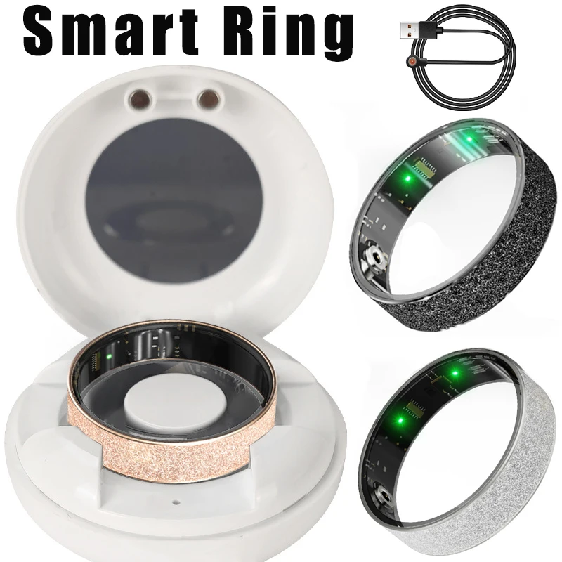 Smart Rings with Magnetic Charging Cable Heart Rate Blood Oxygen Sleep Monitor Pedometer Remote Control Photo Bracelet Ring 1