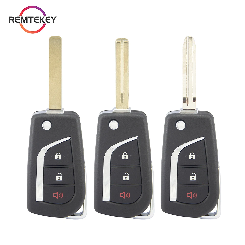 Folding Remote Car Key Shell Case FCC HYQ12BFB 3/4 Buttons VA2/TOY43/TOY48 Blade for Toyota Corolla Camry Small Battery Holder