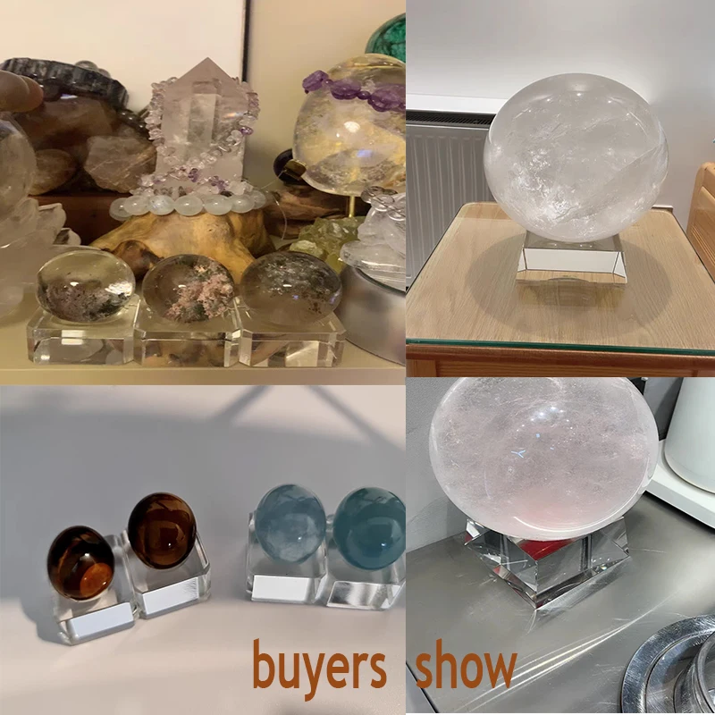 Square Glass Crystal Sphere Base Transparent Support Glass Holder Ball Display Stand Pedestal Holder Home Decor