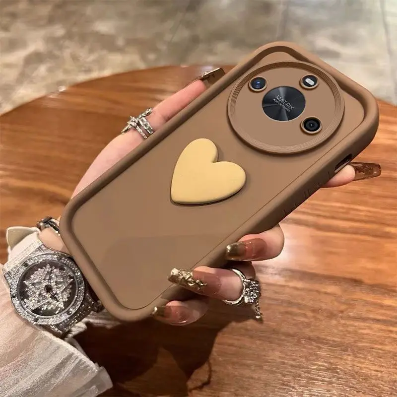 Curly Love Heart Shockproof Bumper Phone Case