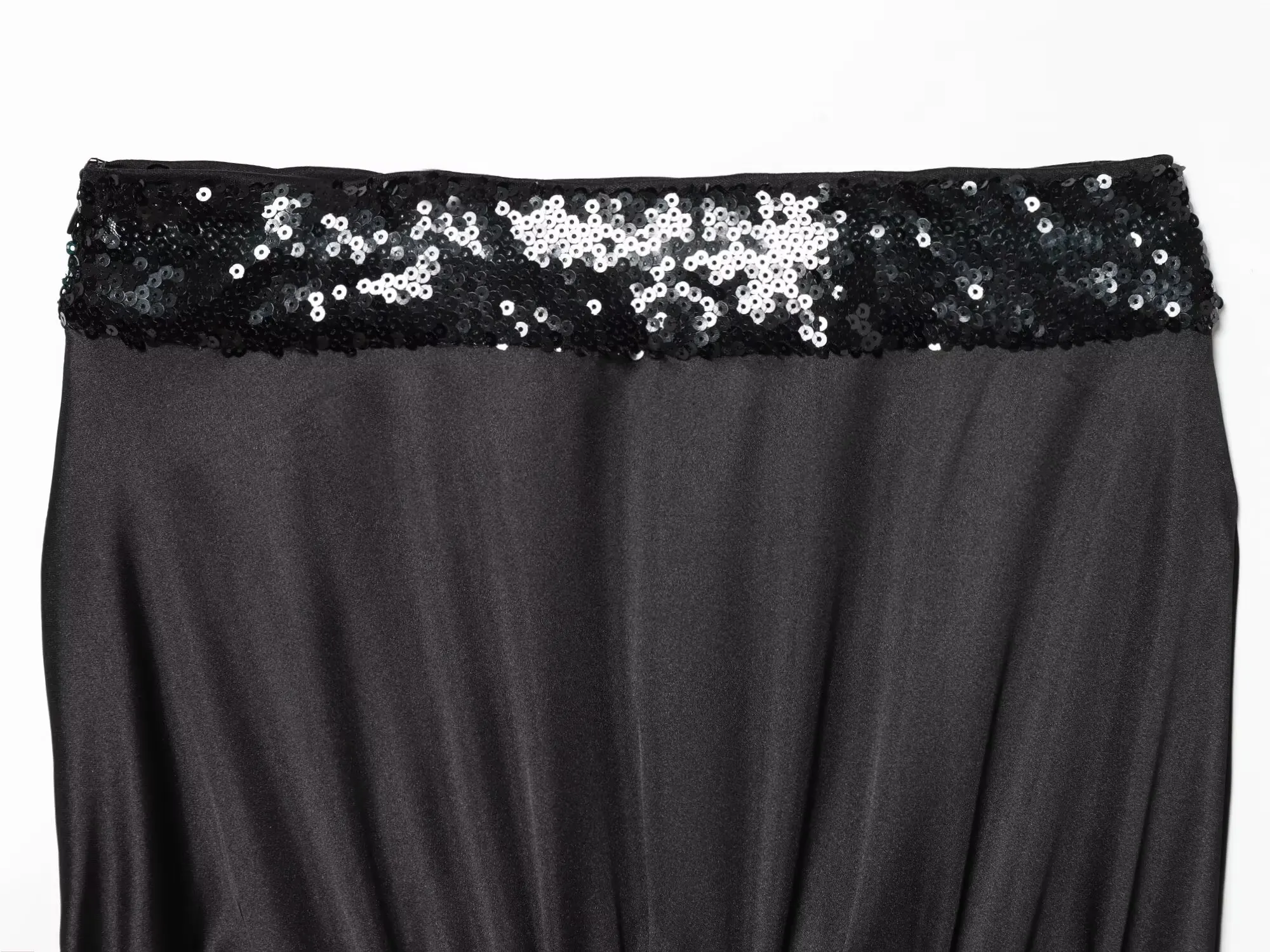 YENKYE Sexy Women Sequin Patchwork Satin Strapless Top New 2026 Party Black Crop Top