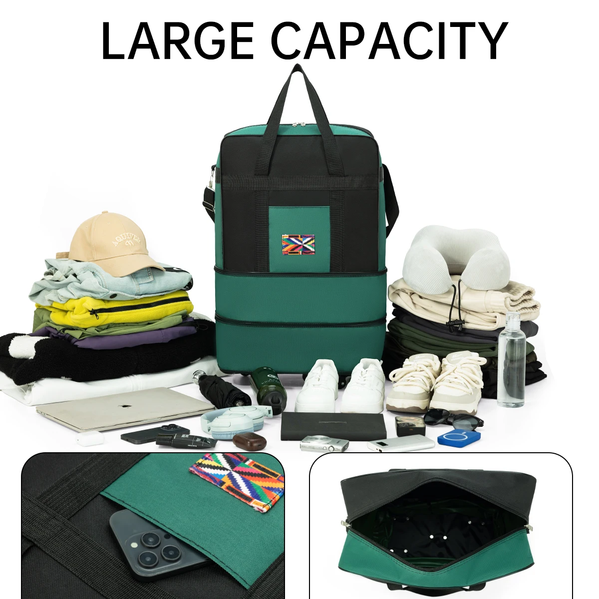 Oxford Cloth Backpack-Style Travel Bag with Large Capacity, Suitable for Global Travel and Luggage Shipping, for Both Genders