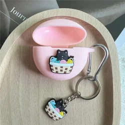 Adorable Cat Headphone Case with Charming Keychain for HONOR X7e (2)