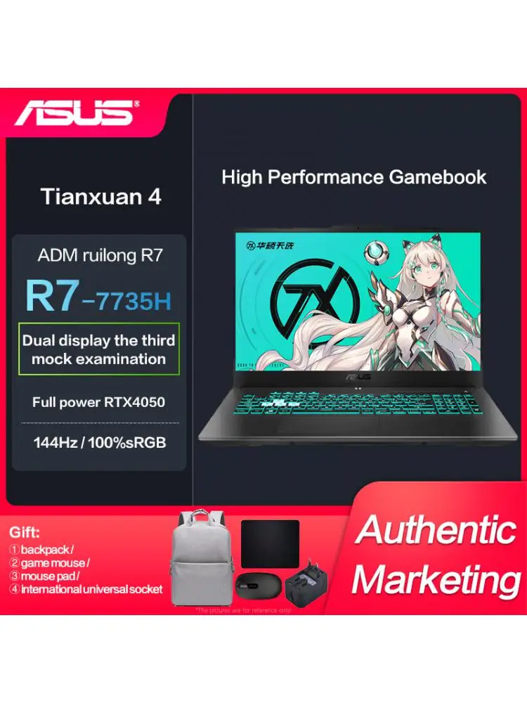 

New Genuine Asus TUF4 Gaming Laptop I9/R9 RTX4050/RTX4060 15.6-Inch 165Hz 144Hz 2.5K Notebook Computer Win11 Global Version