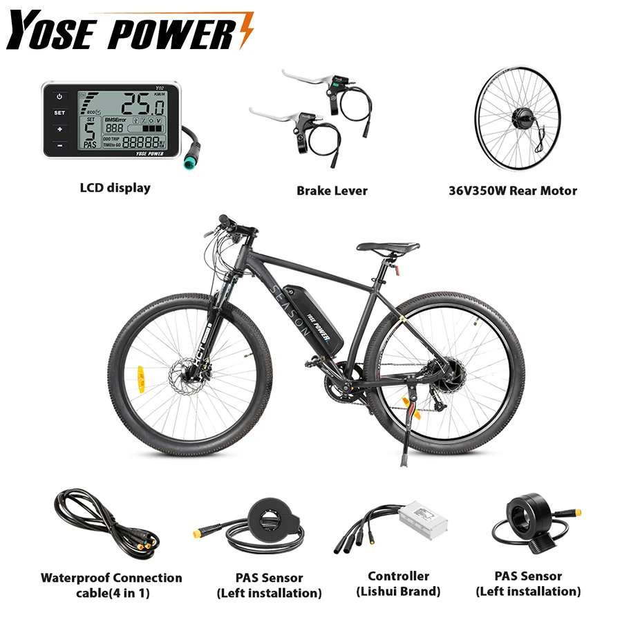 ElectricBikeMotorWheel28IN36V350WEbikeConversionKitCassette