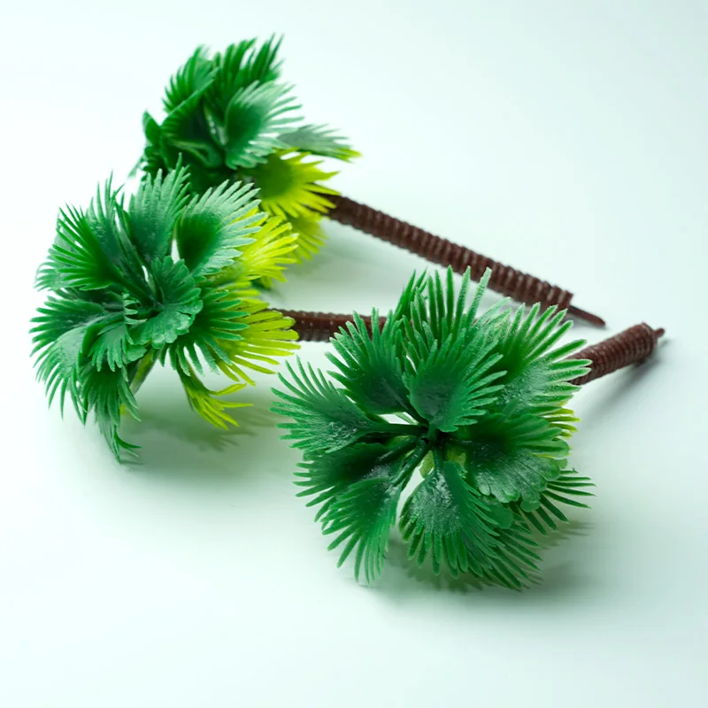 5Pcs New Plastic Coconut Palm Tree Miniature Plant Pots Bonsai Craft Micro Landscape DIY Decor Craft Sand Table Scenery Model 5