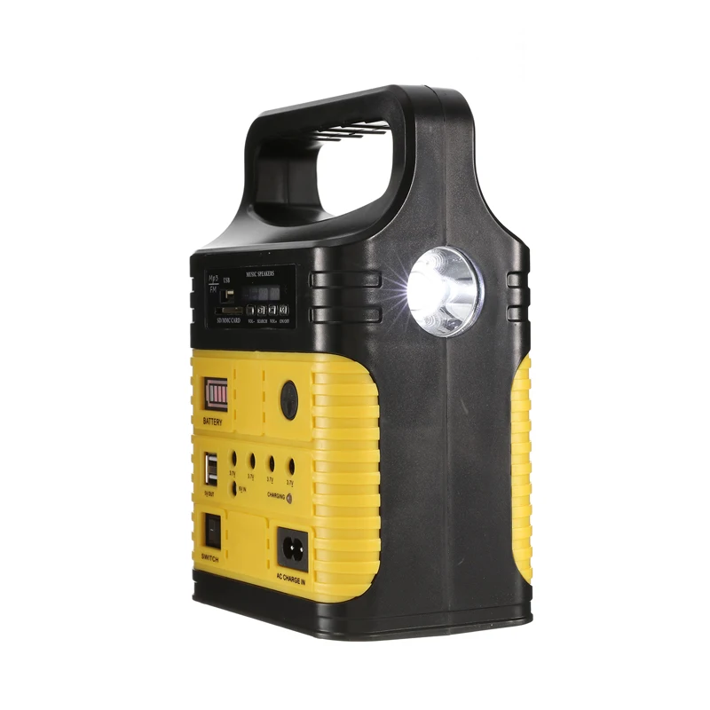 Portable Solar Generator System 3 Bulbs Radio Outdoor Solar Power Panel Camping Kit LED Emergency Lighting Remote Control