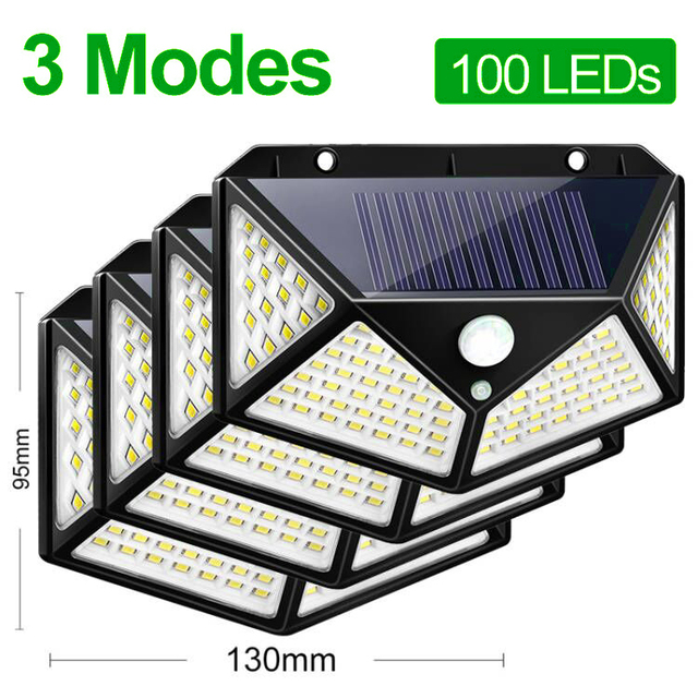 100 Solar Led Light Outdoor Solar Light With PIR Motion Sensor Solar Lamp Outdoor Sunlight Waterproof Wall Lamp For Garden