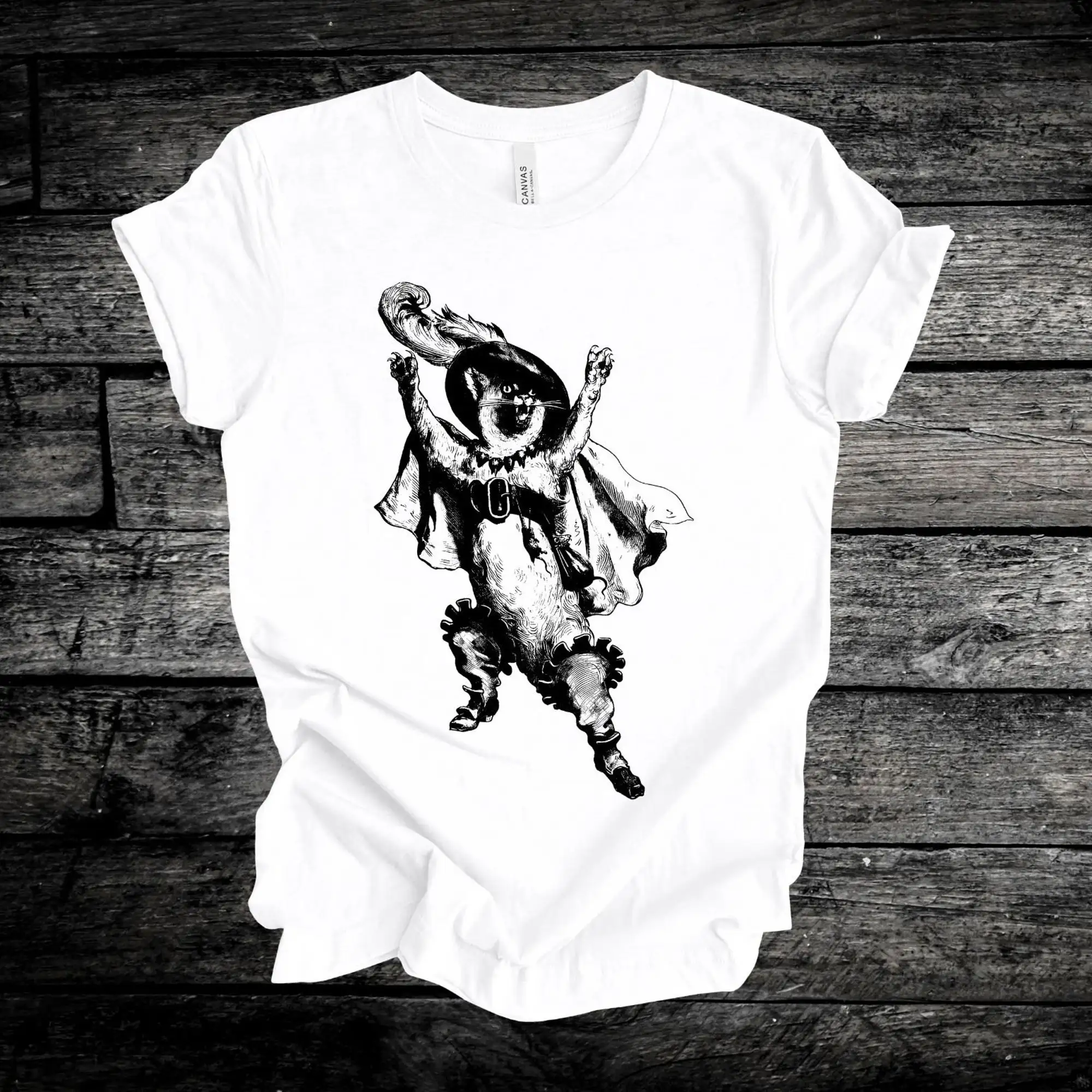 Maglietta Puss In Boots Maglietta Dore Vintage Art Jersey Maniche Lunghe O Corte