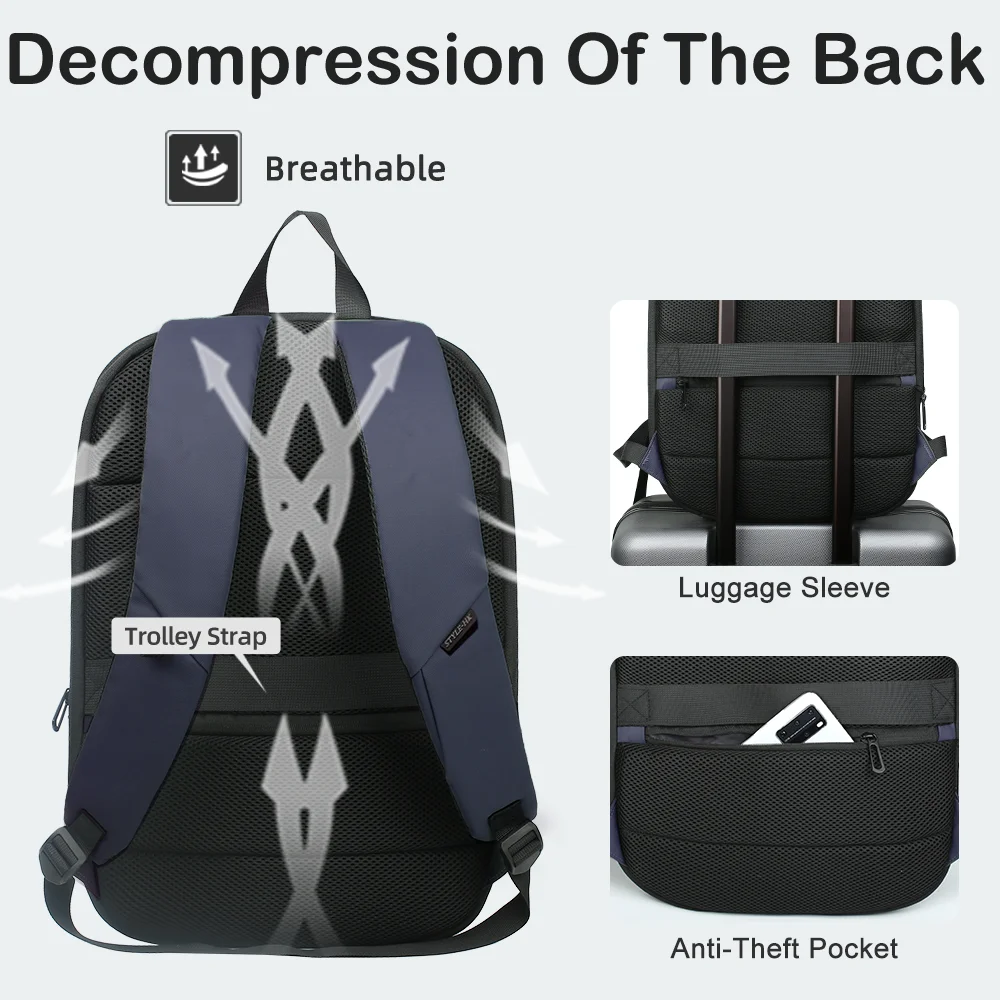 Backpacks Men HcanKcan Business Expandable Travel 15.6 Inch Laptop Waterproof Slim Casual Daily Work School