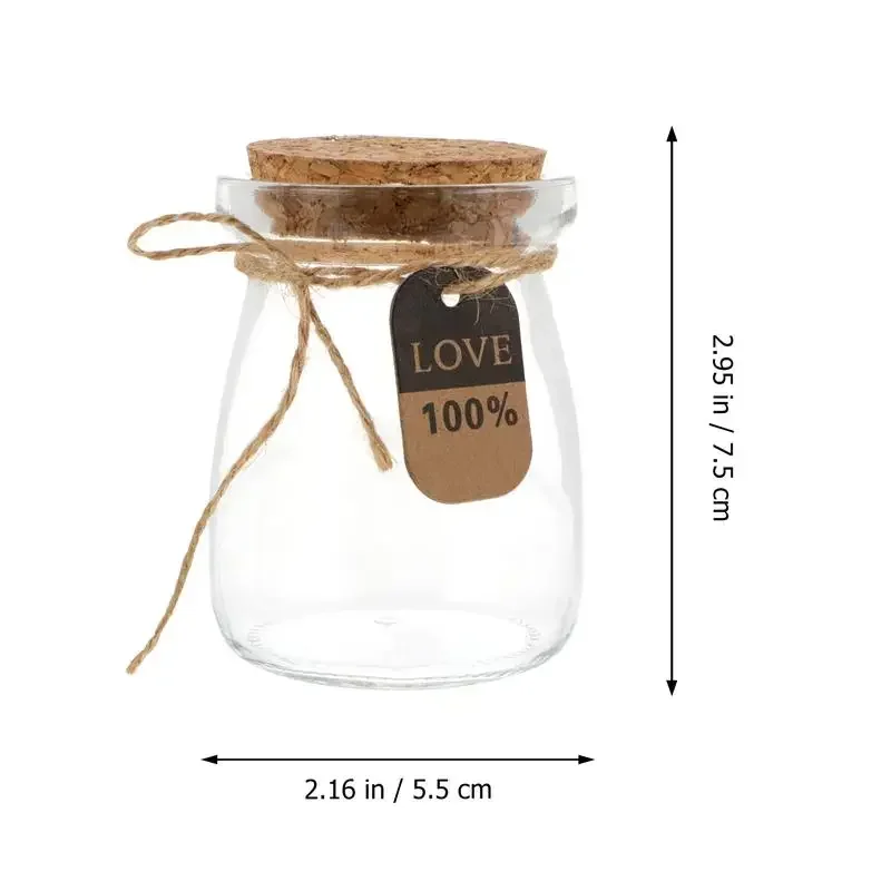 Lead-Free Small Lucky Star Glass Bottle Cork Pudding Gift Wish Yogurt Milk Party Supplies Bottles Candle Jar 5